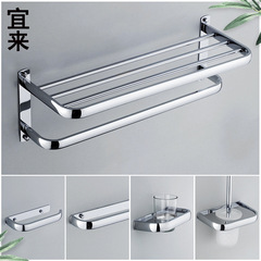 酒店浴室304不鏽鋼掛件套裝浴巾架衛生間毛巾架打孔毛巾杆壁掛廠