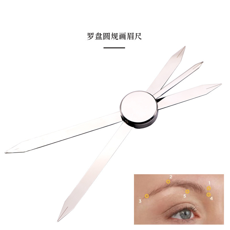 Embroidered compass eyebrow ruler new gold scale eyebrow balance positioning face eyebrow scale European and American explosions