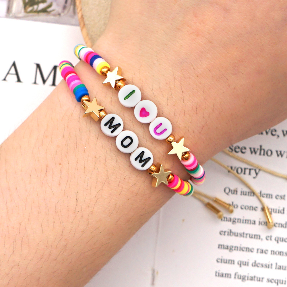 Bohemian Ethnic Mother Mom Letter Bracelet display picture 1