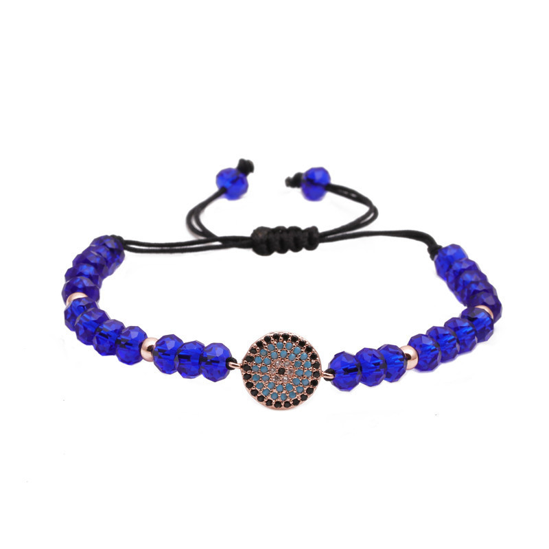 Micro Inlaid Zircon Eye Bracelet Faceted Crystal Woven Adjustable Bracelet Wholesales Yiwu Suppliers China display picture 1