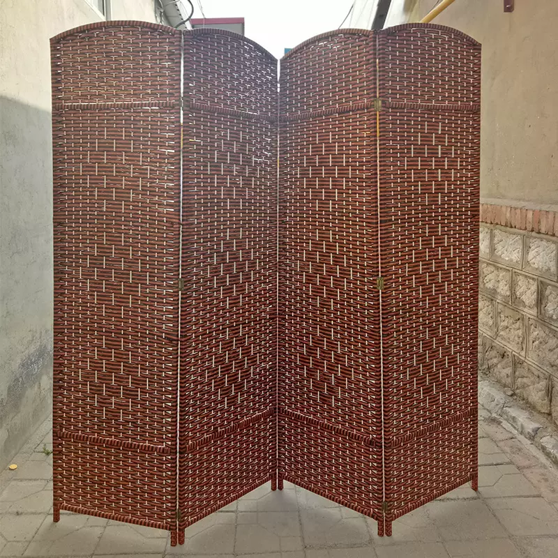 简易田园藤编屏风 客厅隔断玄关办公室折叠屏风隔断 木草编屏风