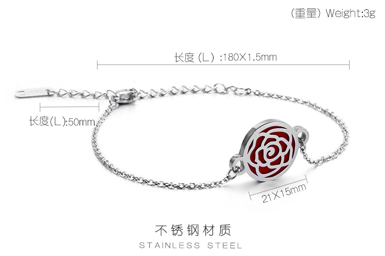 Style Simple Rose Acier Au Titane Plaqué Or 18K Pas D'Incrustation Bracelets En Masse display picture 1