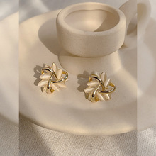 韩国东大门花瓣猫眼石耳环女个性气质百搭耳坠小巧时尚气质耳钉潮