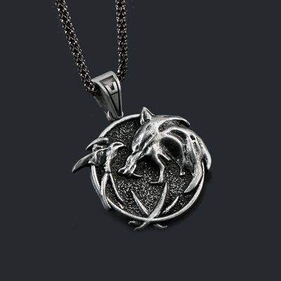 电影周边 The witcher 3 巫师 狼头项链吊坠 跨境热销 wish新款|ms