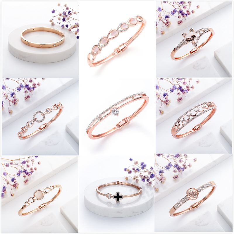 流行配饰加厚电镀手表饰品猫眼石镶钻手镯网红直播厂家手饰货源|ms