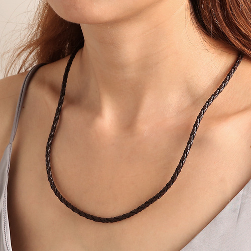 Bestselling website leather multi-root wax rope handmade casual brown accessory necklace
