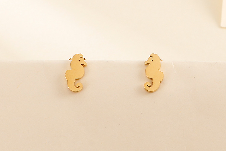 stainless steel necklace and earrings two-piece new creative seahorse animal jewelry