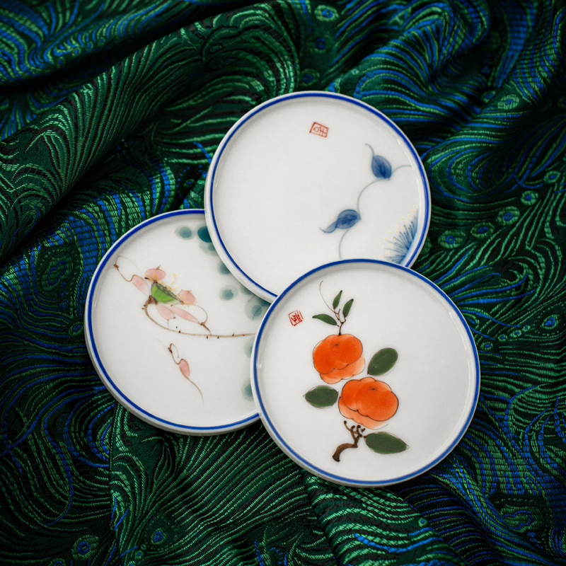 Taza de té de cerámica pintada a mano almohadilla de aislamiento creativo bandeja de té japonesa platillo taza de té estera taza de té titular de la taza de té ceremonia del té Accesorios