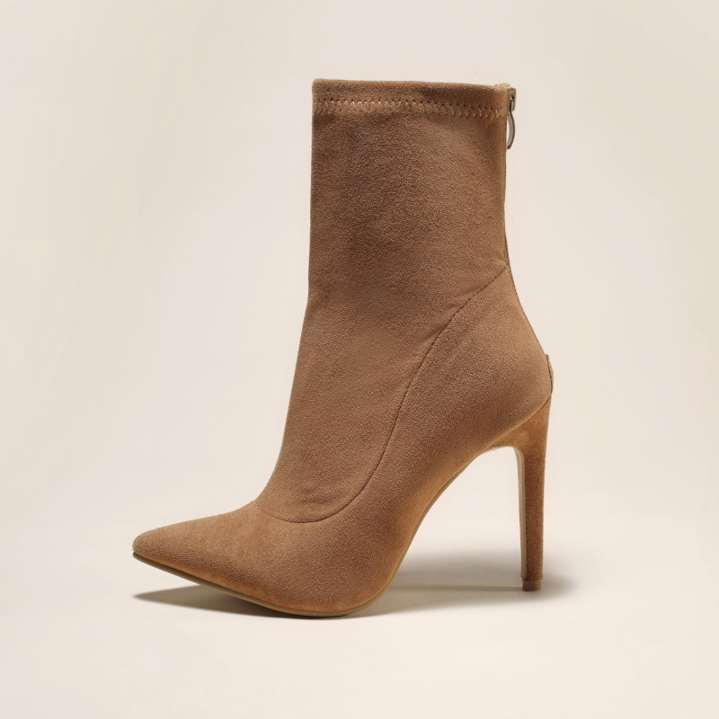 Pointed socks for women sexy heel suede boots for women_voghion.com