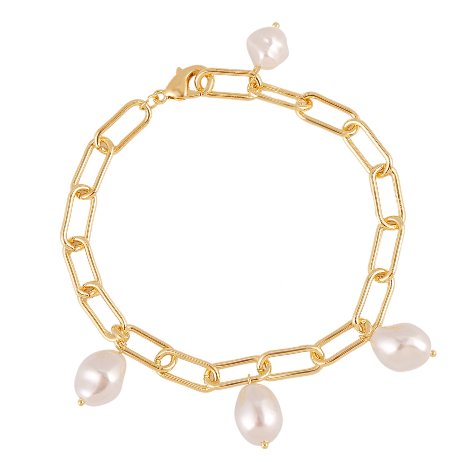 Handmade Natural Pearl Baroque Small Pearl Bracelet Gold-plated Simple Retro Significant Temperament Hand Jewelry Female Wild display picture 6