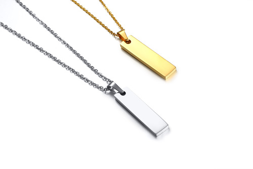 Fashion jewelry, personalized trinkets, titanium steel bare body women's hangtag with engraving, simple pendant PN1064