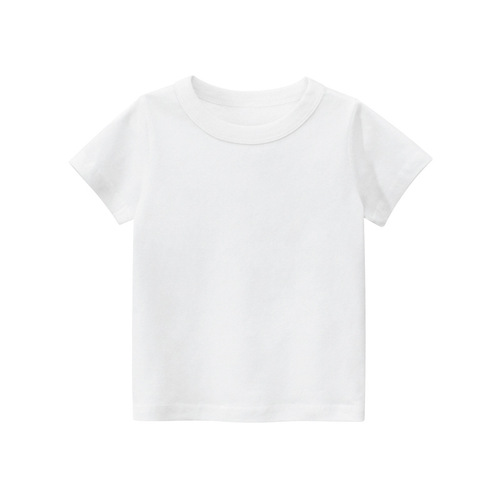 [Factory goods pass] 27kids children's clothing summer 2024 children's short-sleeved T-shirt advertising shirt solid color without pattern
