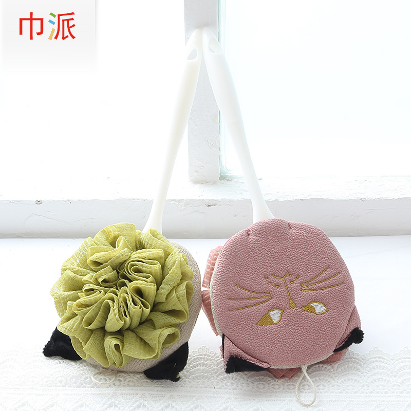 个人清洁用品 长柄双面洗澡刷 懒人搓背刷卡通搓澡巾现货|ru