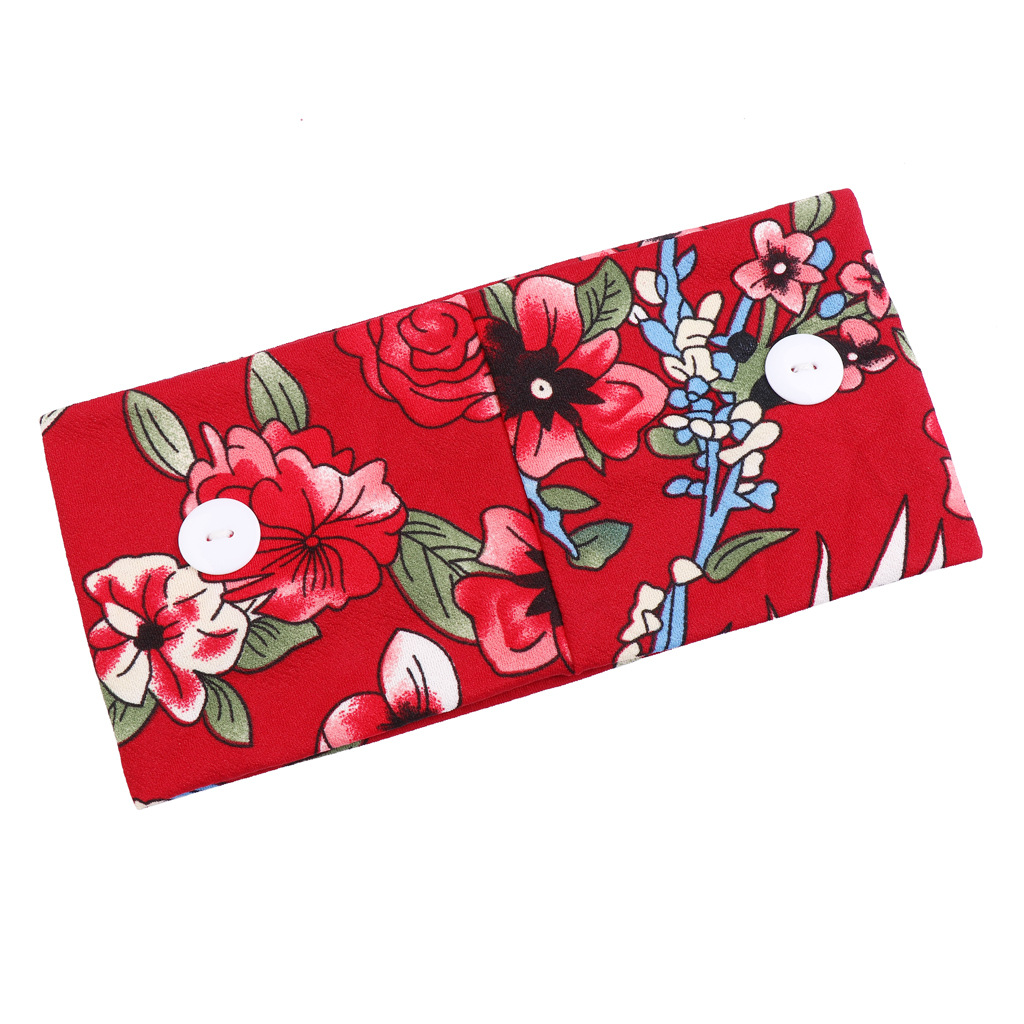 Korean Cotton Headband Turban Two-color Floral Soft Yoga Sports Elastic Headband Wholesale Nihaojewelry display picture 5