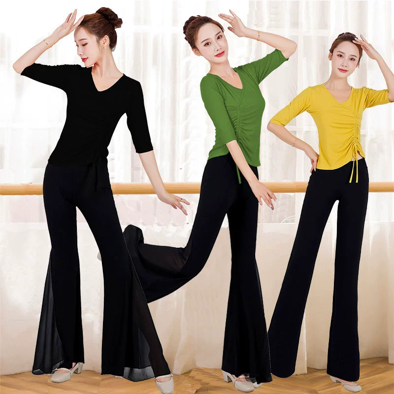 Новый стиль тренировки тела Одежда Женский костюм Танцевальная тренировочная одежда Черный Этикет Обучение Модель Показать Одежда Брюки Для Йоги