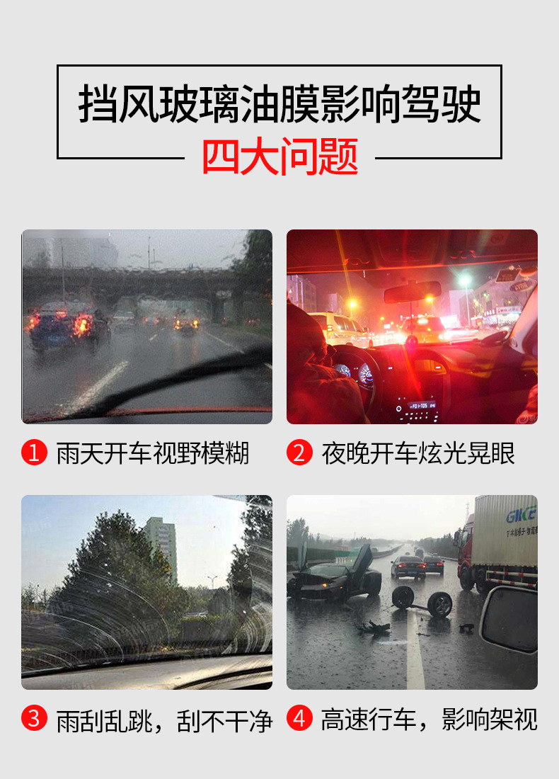 Car Oil Film, Car Windshield Patented Oil Film Cleaner, Oil Film Stain Remover, Car Glass Oil Stain Cleaner