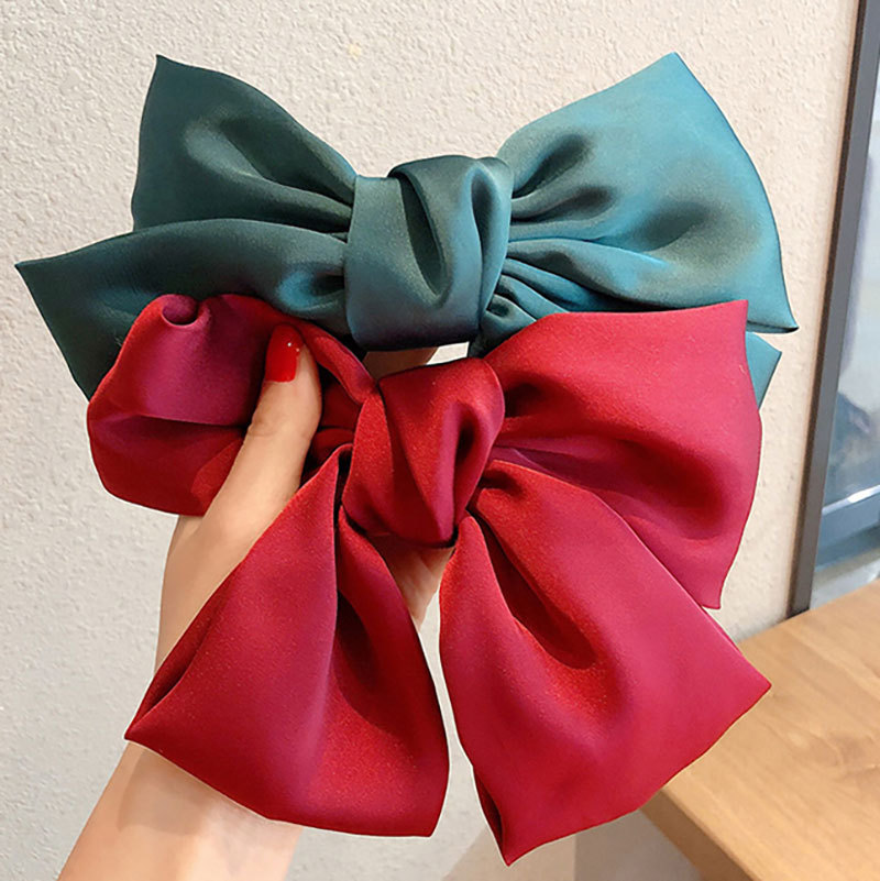 Japanese and South Korea big bow hairpin children hair accessories after hair jewelry hair clipping card net red head decoration female