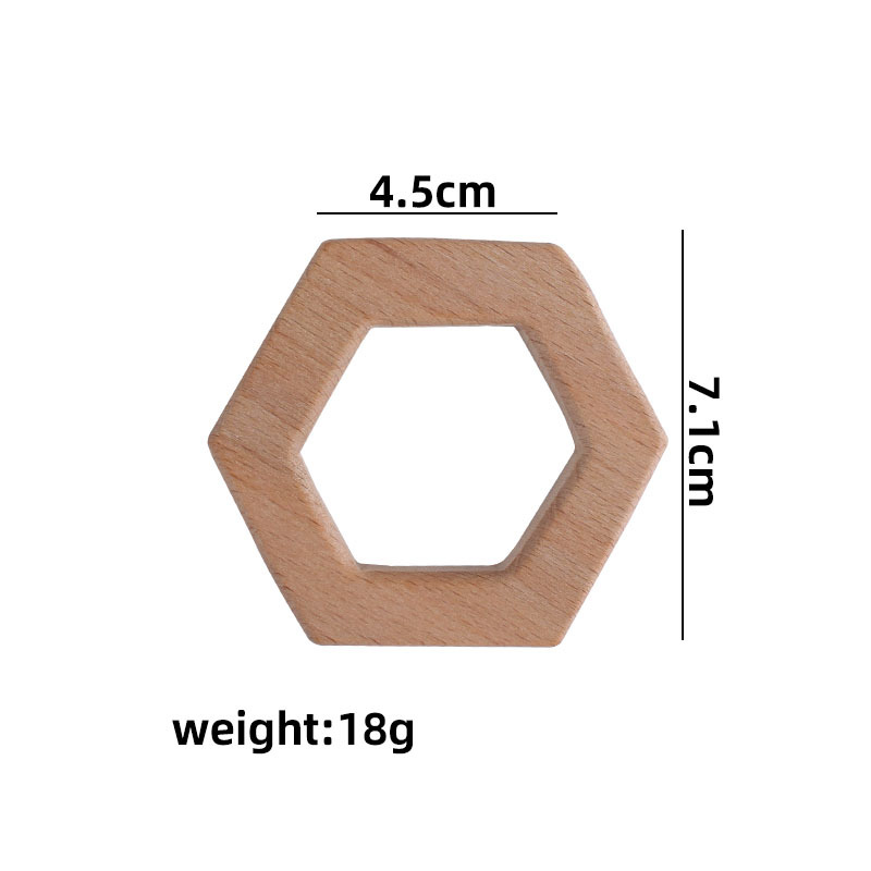 Bebé polígono de haya teether juguete hexagonal teether bebé protección del medio ambiente teether palo DIY Accesorios