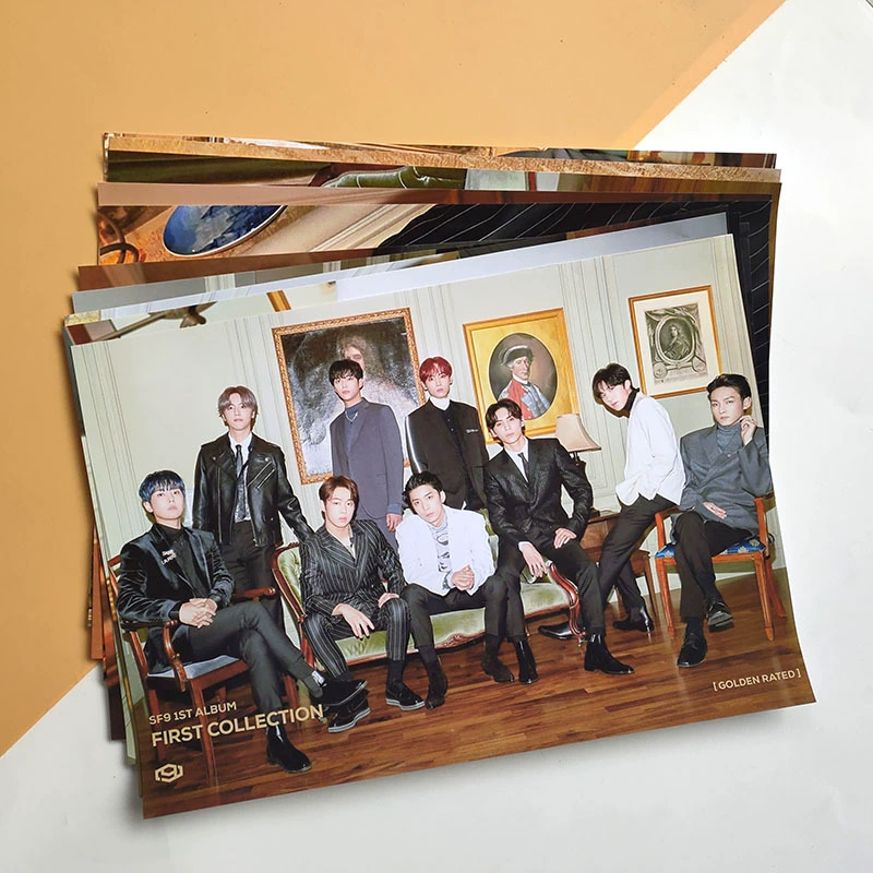 Альбом SF9 "FIRST Collection" с тем же набором постеров-фото стикерпаком