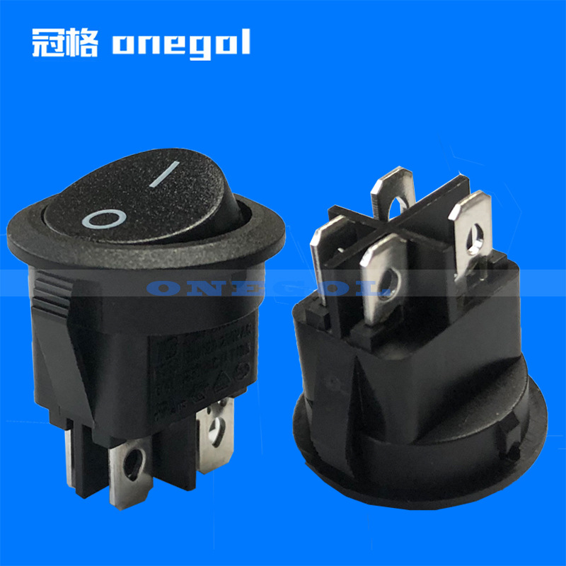 船形开关 RS601D2  直径23MM上圆下方带红开关 翘板开关 认证齐全