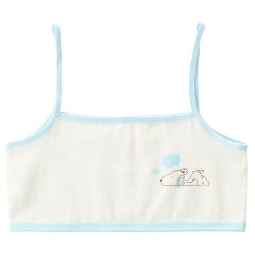 Underwear for female students in development period, pure cotton breathable 8-12 years old camisole cartoon girl bra