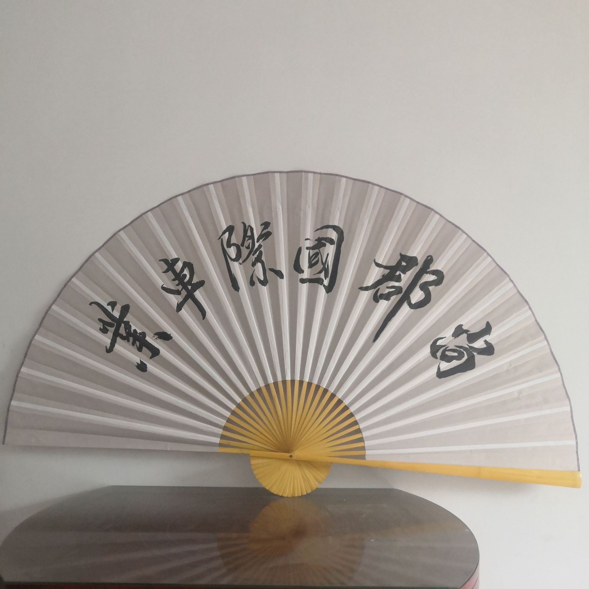 大扇子客厅纯色挂扇 婚庆装饰 DIY书法绘画大扇子 绢布工艺壁扇-阿里巴巴