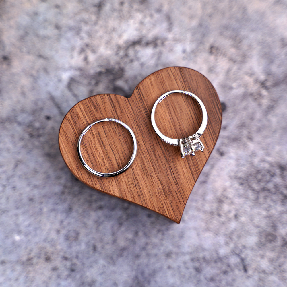 36g Weight Jewelry Boxes Classification 1 Piece Quantity Holiday, Daily Occasion Wood Material Heart Shape, Solid Color Pattern Vintage Style Style 1 Piece Wood Vintage Style Holiday Daily Heart Shape Solid Color Jewelry Boxes 6