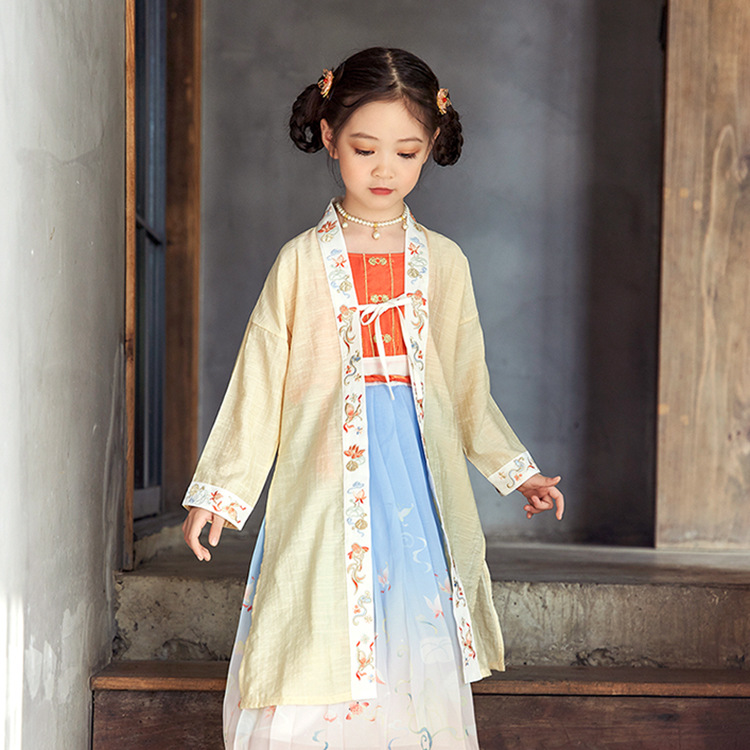 Autumn new pattern Hanfu girl Chinese style Improvement Tang costume Dress children Ultra cents Ethnic style suit wholesale