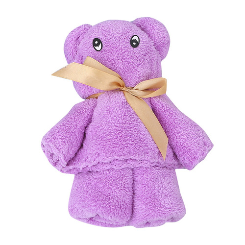 Internet celebrity bear face towel coral velvet annual party souvenir return gift adult gift towel can be made with logo