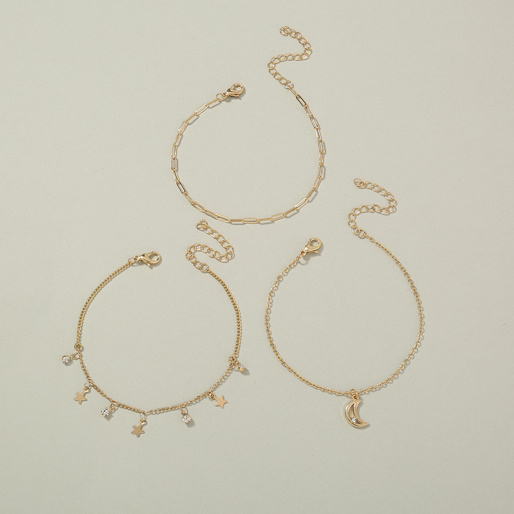 Étoile Et Lune Pompon Simple Combinaison De Bracelet Bijoux En Gros Nihaojewelry display picture 3