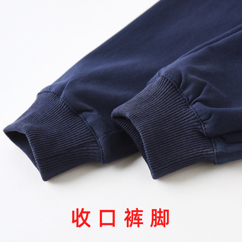 Children's gray sweatpants spring and autumn boys and girls dark blue school pants medium and large children's sweatpants primary school uniform pants