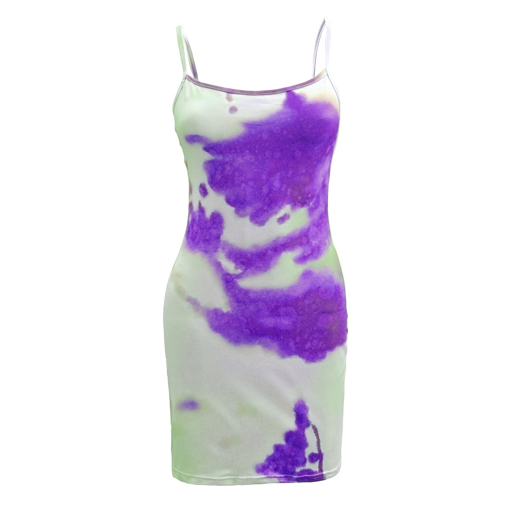 Sexy Tie-Dye Halter Dresses Wholesale Women Clothing