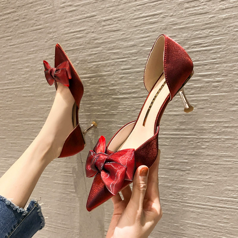 860 корейский стиль, весенне-летние свадебные туфли для подружек невесты со стразами, женские остроносые туфли на шпильке на высоком каблуке, повседневные Нескользящие одиночные туфли с интернет-знаменитостями