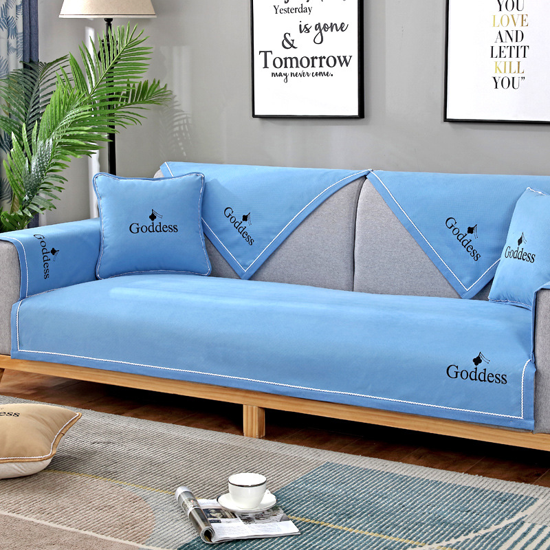 北欧沙发垫四季通用防滑实木布艺皮沙发套简约现代坐垫靠背巾定做