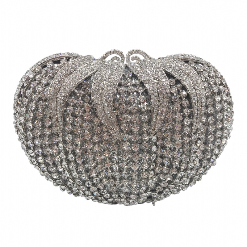 * Frutas y verduras transfronterizas tomate hammer metal diamantes bolsa de cena vestido de fiesta damas lleno de bolsas de mano diamantes