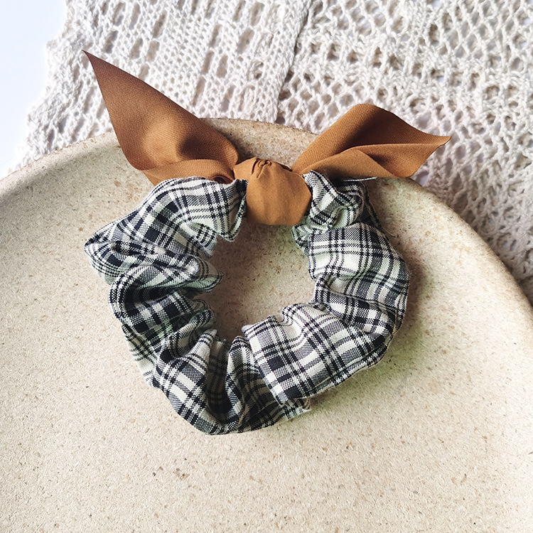 Plaid Bow French Intestine Ring Korean Hair Scrunchies Wholesale Girl Sweet And Elegant Hair Tie Hair Rope Hair Rope Headdress display picture 7