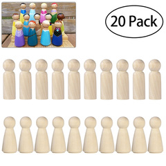 Hand-painted Wooden Creative Boy and Girl Car Wood Dolls DIY Crafts Decor 20pcs per Pack
