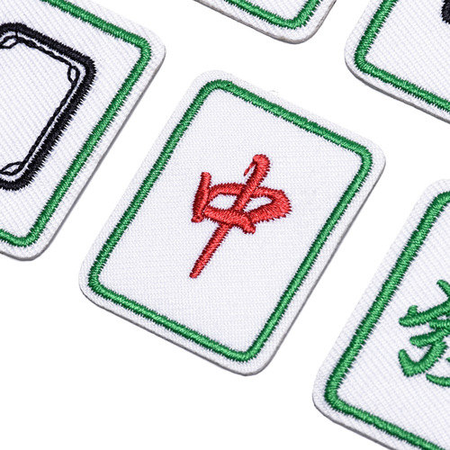 Majiang Embroidery Patch Decorative Hair Clips with North South East West Cute Design Self Adhesive Embroidery Sticker Taobao Supply