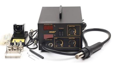 厂家直销852D+二合一热风枪焊台 852D+热风拆焊台 双数显焊台