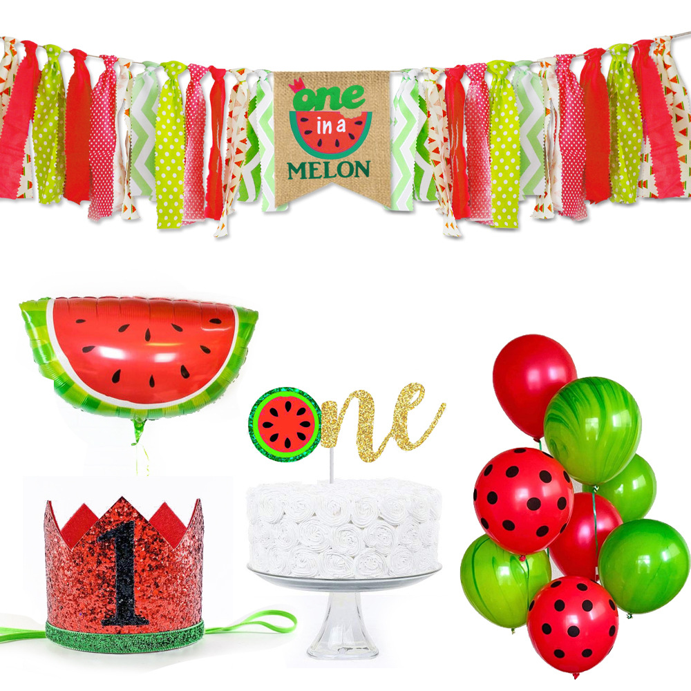 Birthday Watermelon Cloth Party Flag display picture 2