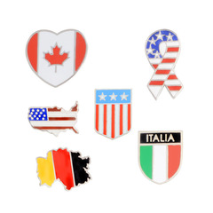 Good-selling foreign trade creative European and American popular product flag drop oil alloy brooch, denim collar brooch