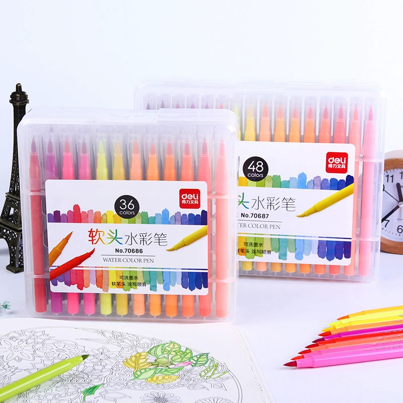 Watercolour, crayons for students, brush, set, washable
