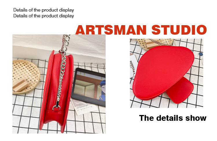652g Weight Polyester Lining Material Zipper Closure Type Single Shoulder Strap Strap Type Circle Bag Bags Type Travel, Street Occasion Pu Leather Material Fruit Pattern All Seasons Season Women's Gender Cute Style Round Shape Red Color Small Size Small Pu Leather Circle Bag Shoulder Bags 19