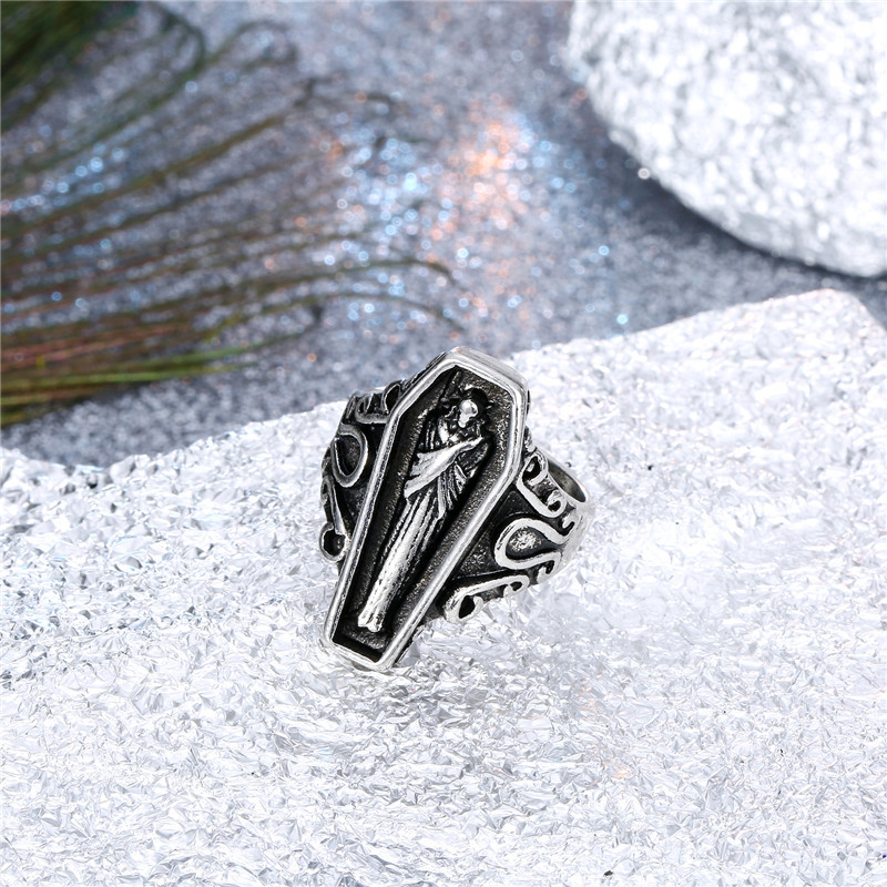 Vintage Silver Ring Dripping Open Grim Reaper Ring