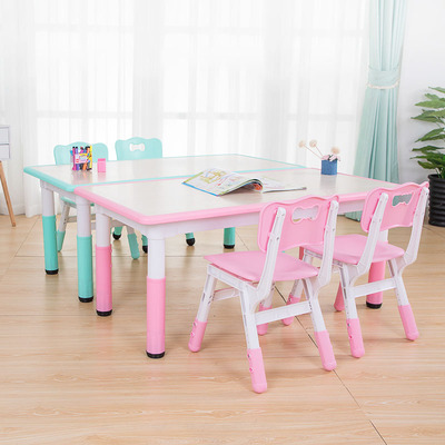 kindergarten Tables and chairs children Game table baby study Having dinner draw Table Plastic Lifting Firewood Table