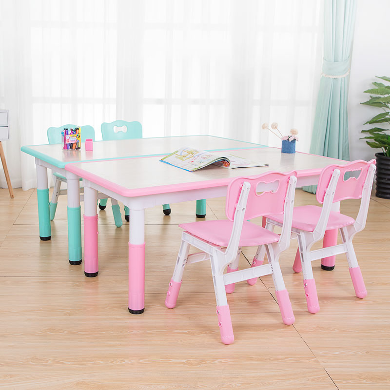 kindergarten Tables and chairs children Game table baby study Having dinner draw Table Plastic Lifting Firewood Table