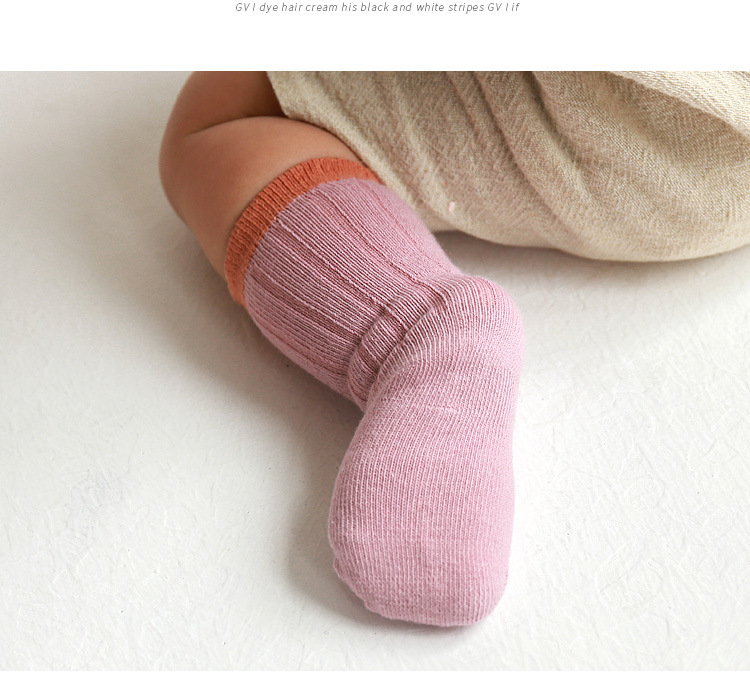 Autumn And Winter New Baby Short Tube Cute Color Matching Loose Mouth Cotton Socks Wholesale display picture 4