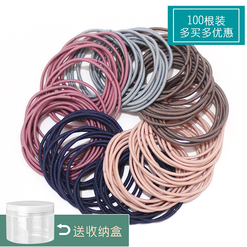 简约韩国发圈发饰无接缝细款基础款扎头发皮筋发绳头绳地摊货源
