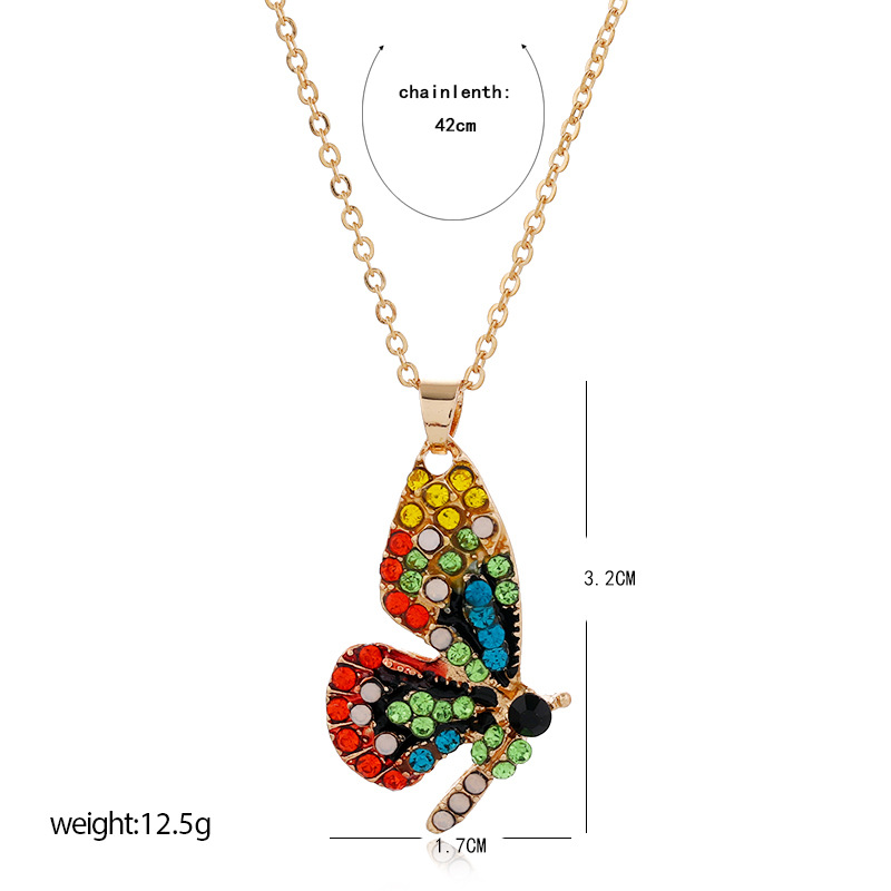 Fashion New Retro Trend Exaggerated Butterfly Creative Niche Diamond Necklace display picture 1