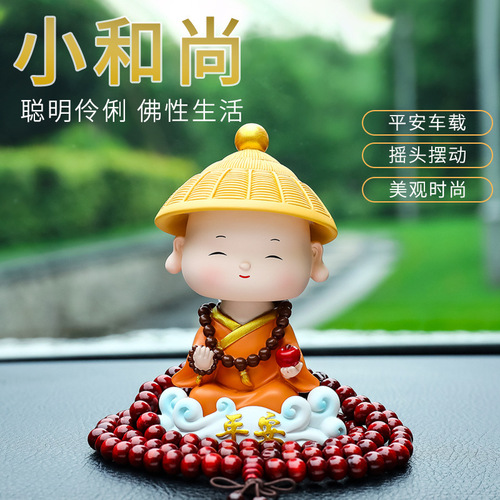 Car interior decoration ornaments Xiangyun Lucky Little Monk Creative Personality Have a safe journey Deer Car decoration accessories